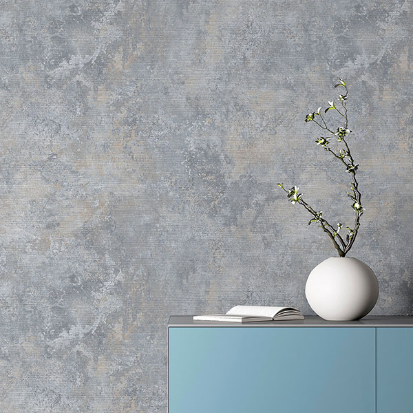 Gideon Light Grey Distressed Wallpaper