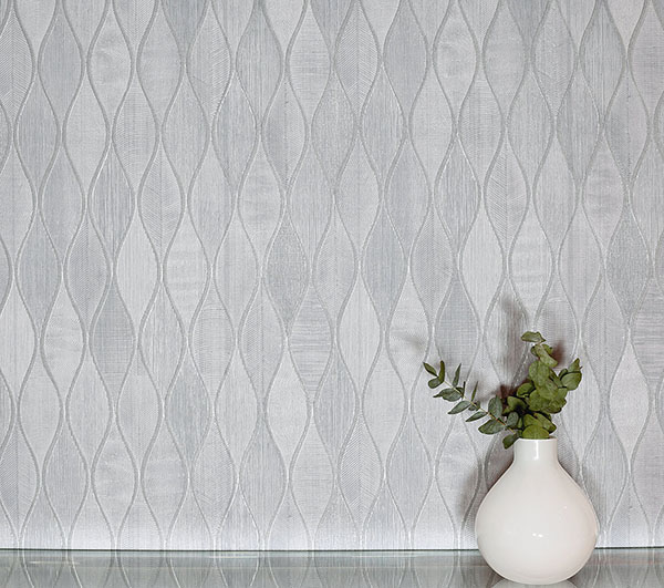 Mattais Silver Ogee Wallpaper
