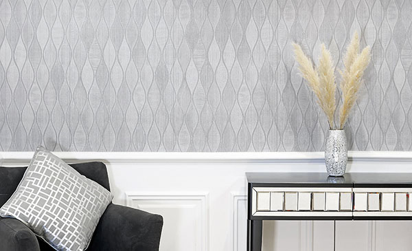 Mattais Silver Ogee Wallpaper