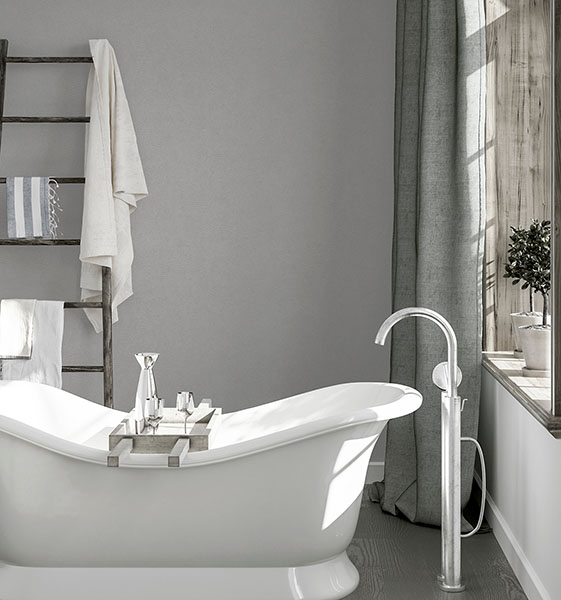 Monty Grey Faux Fabric Wallpaper
