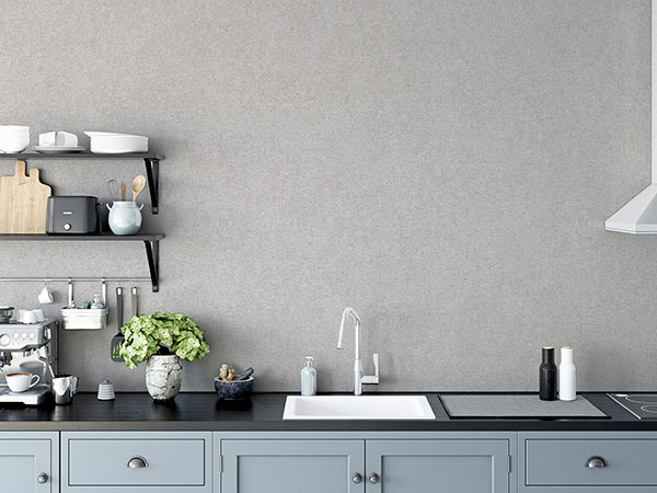 Monty Grey Faux Fabric Wallpaper