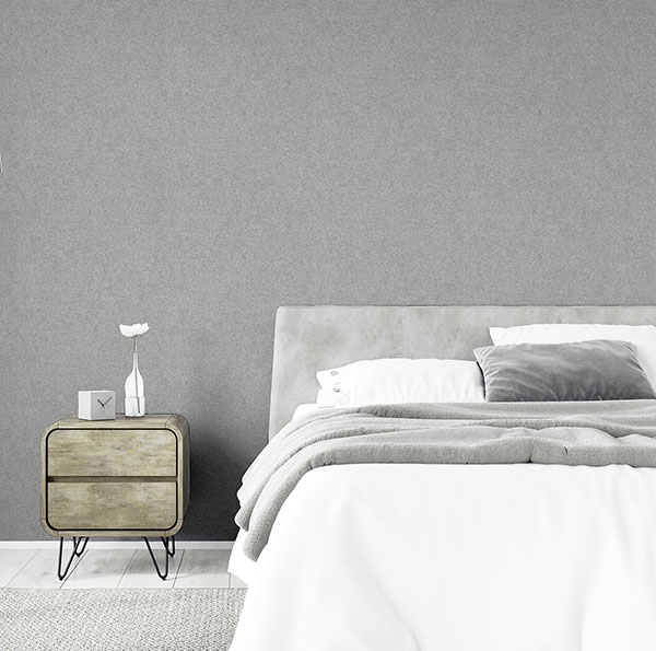 Monty Grey Faux Fabric Wallpaper