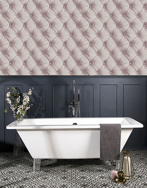 Ella Blush Tufted Wallpaper