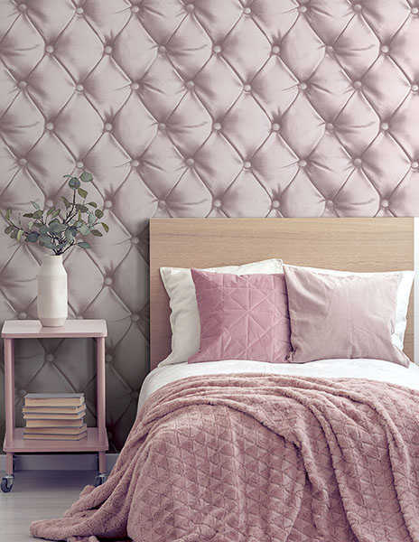 Ella Blush Tufted Wallpaper