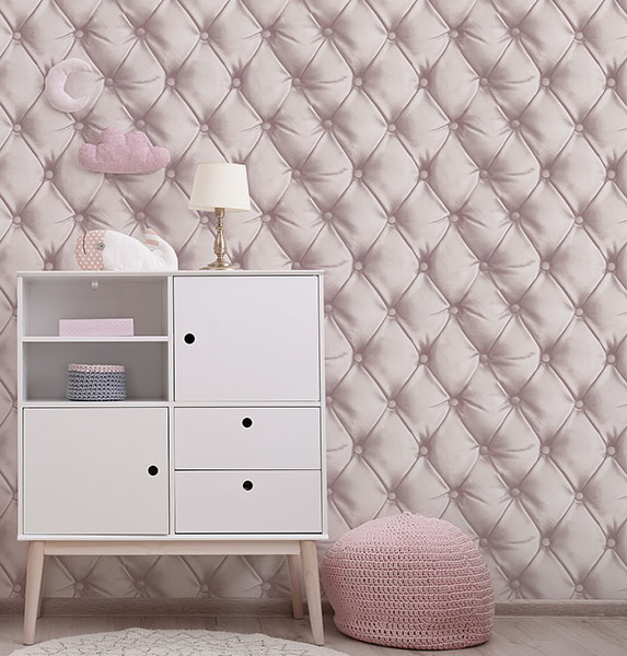 Ella Blush Tufted Wallpaper