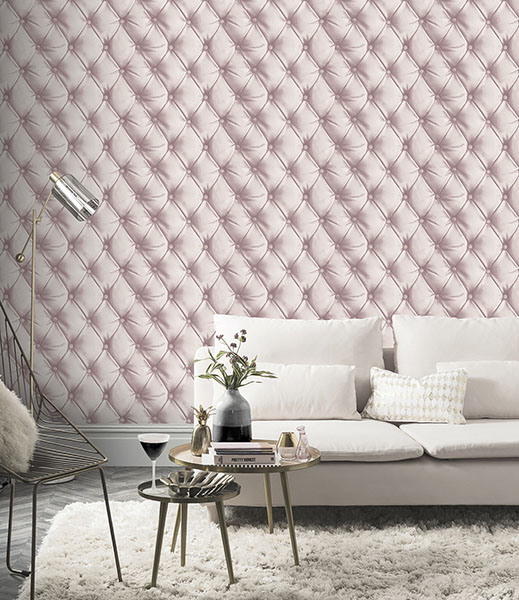 Ella Blush Tufted Wallpaper