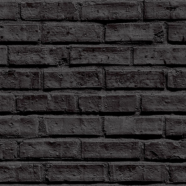 Abner Black Brick Wallpaper