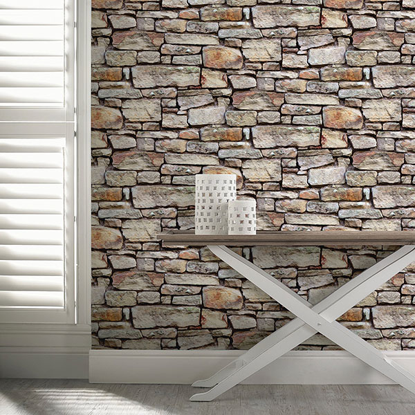 Norman Neutral Stone Wallpaper