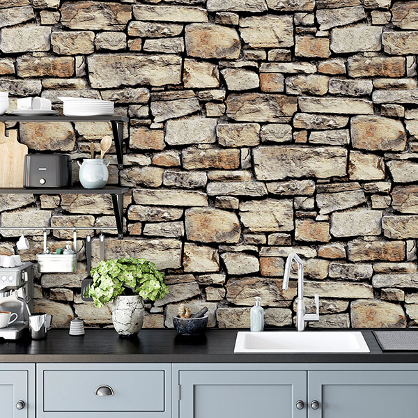 Norman Neutral Stone Wallpaper
