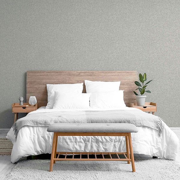 Maisie Light Grey Linen Wallpaper