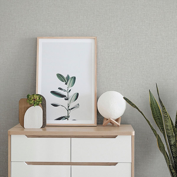 Maisie Light Grey Linen Wallpaper