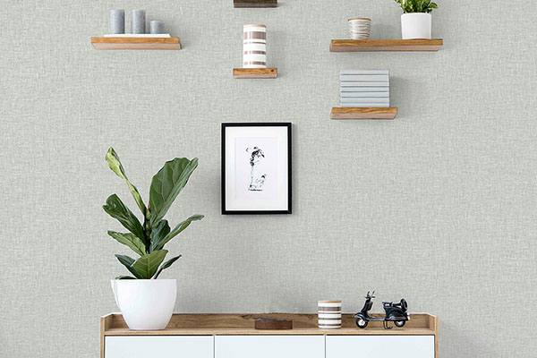 Maisie Light Grey Linen Wallpaper