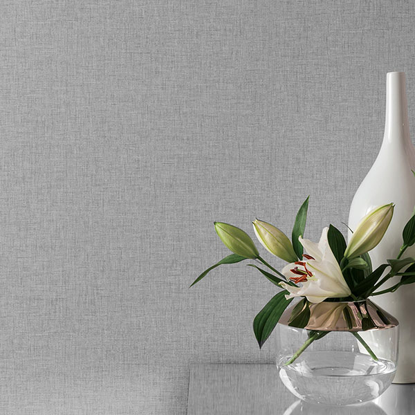 Maisie Grey Linen Wallpaper