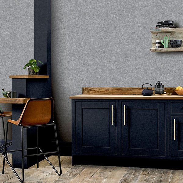 Maisie Grey Linen Wallpaper