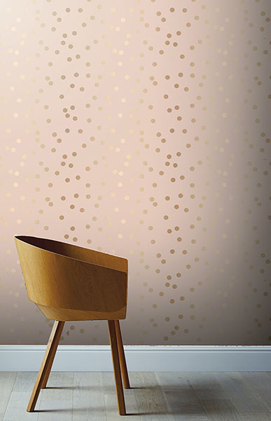 Priscella Blush Polka Dot Wallpaper
