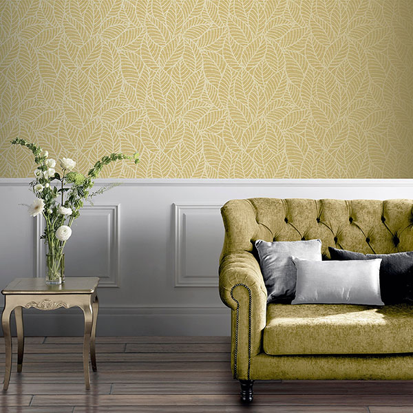 Mavis Mustard Leaf Wallpaper