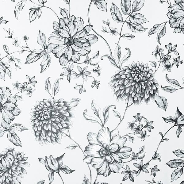 Della Black Floral Trail Wallpaper