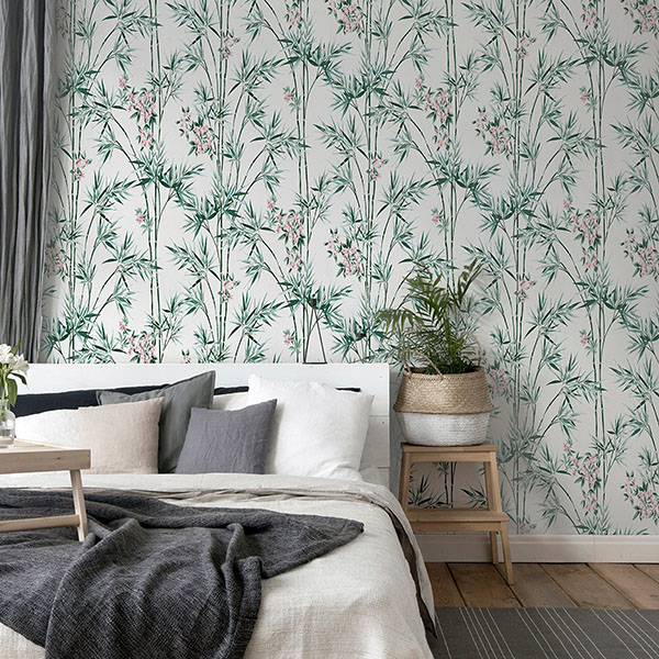 Ayumi White Bamboo Wallpaper