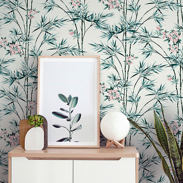 Ayumi White Bamboo Wallpaper