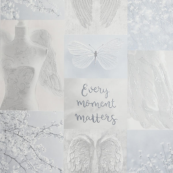 Chou Light Grey Inspirational Wallpaper