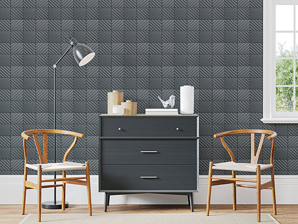 Randall Dark Grey Geometric Wallpaper