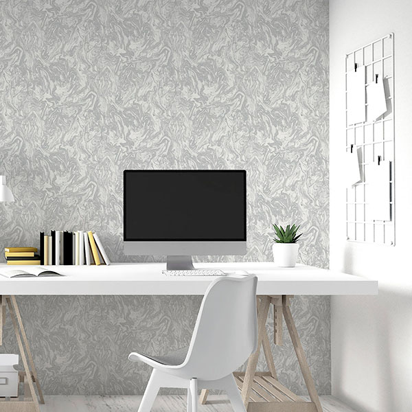 Osgood Grey Marbled Wallpaper