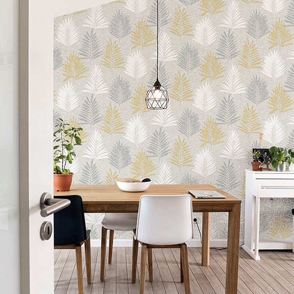Willis Mustard Palm Frond Wallpaper