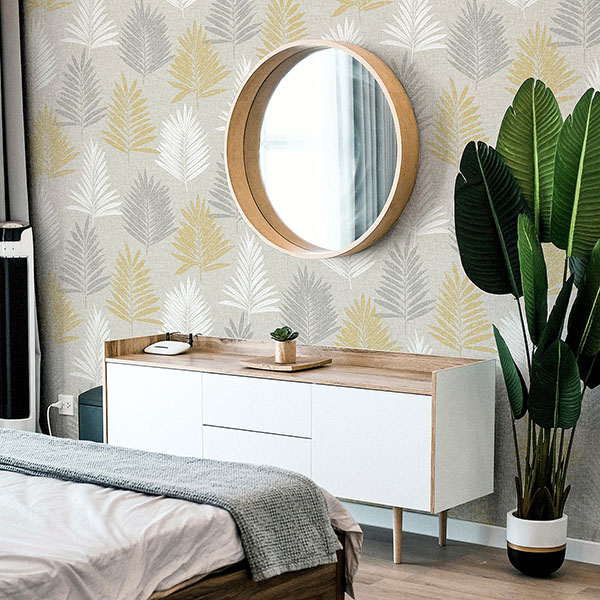 Willis Mustard Palm Frond Wallpaper