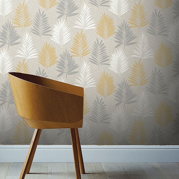Willis Mustard Palm Frond Wallpaper