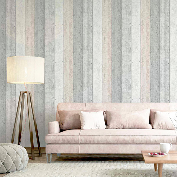Forrest Blush Wood Plank Wallpaper