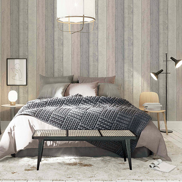 Forrest Blush Wood Plank Wallpaper