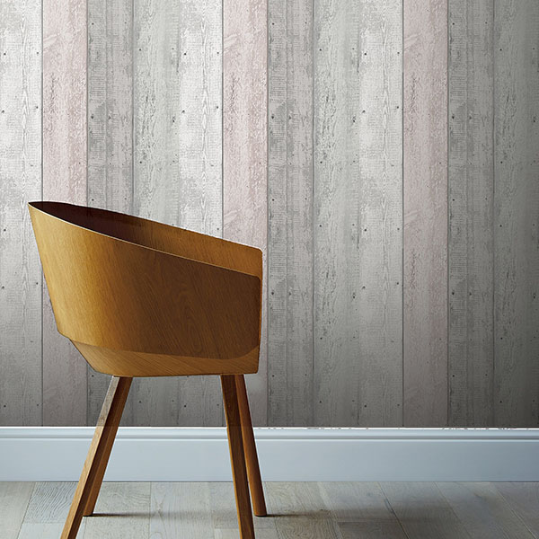 Forrest Blush Wood Plank Wallpaper
