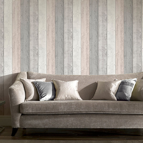 Forrest Blush Wood Plank Wallpaper