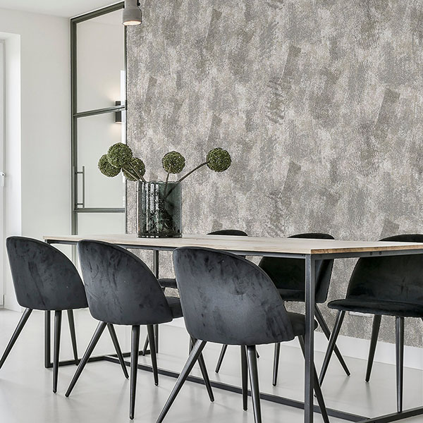 Barney Grey Brushed Strokes Wallpaper