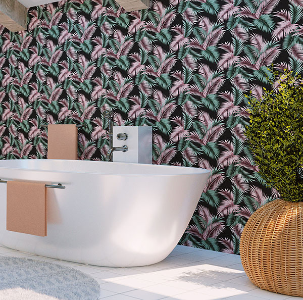 Eliza Sea Green Palm Fronds Wallpaper