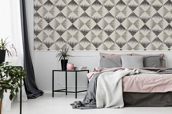 Reuben Grey Ikat Wallpaper
