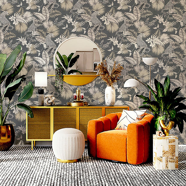 Maude Neutral Tropical Wallpaper