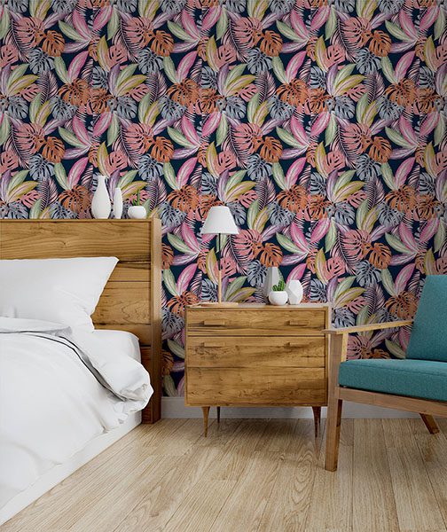 Vivette Multicolor Hot Tropic Wallpaper