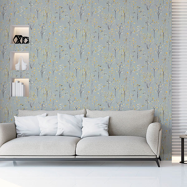 Mayumi Yellow Birch Grove Wallpaper