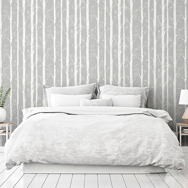 Florence Grey Forest Wallpaper