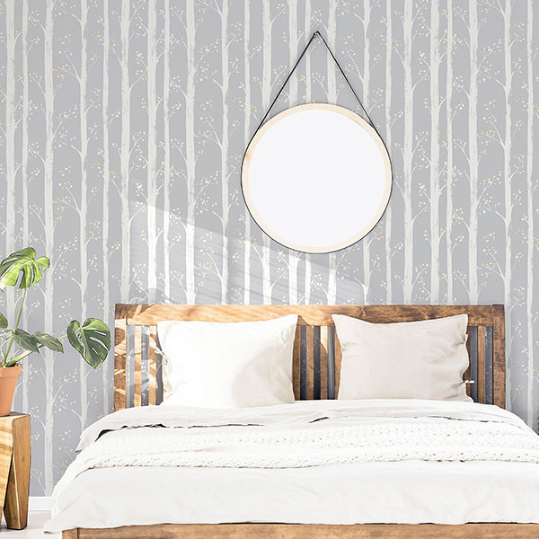 Florence Grey Forest Wallpaper