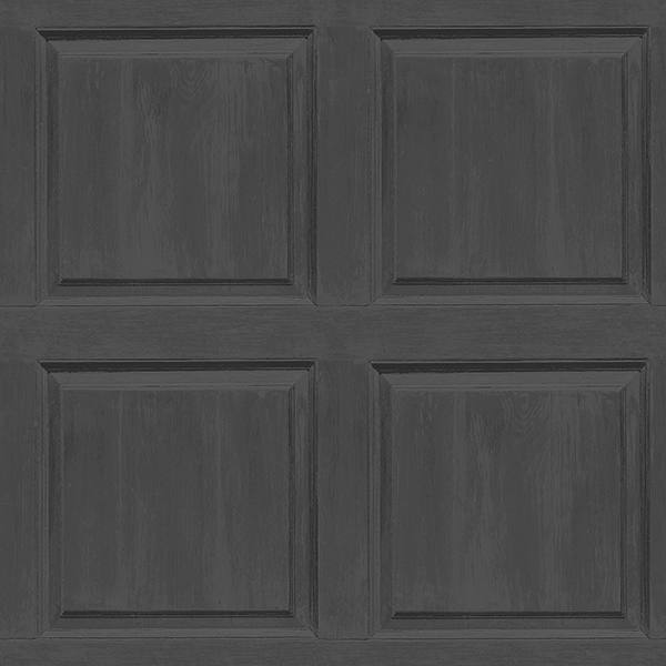 Bellamy Charcoal Wooden Panel Wallpaper