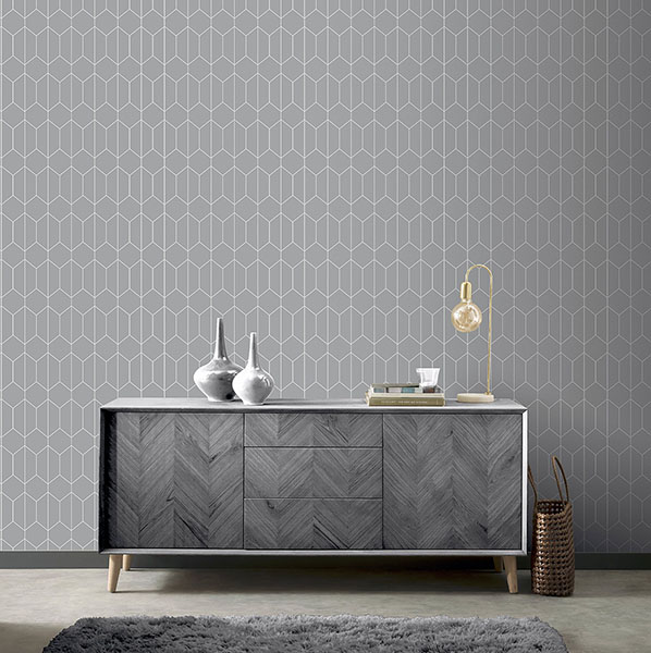 Orson Grey Trellis Wallpaper