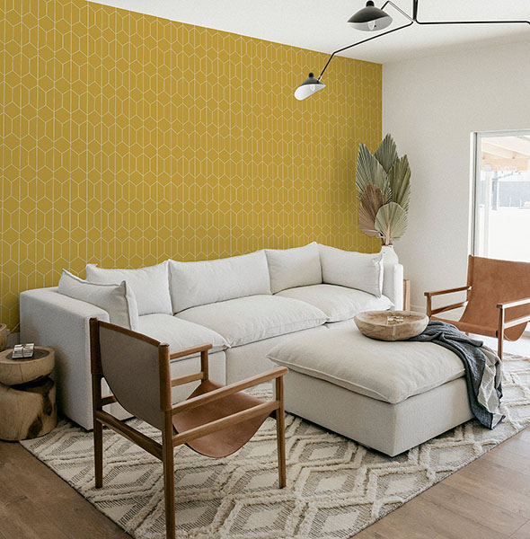 Orson Yellow Trellis Wallpaper