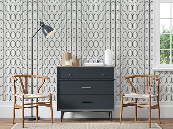 Orson White Trellis Wallpaper