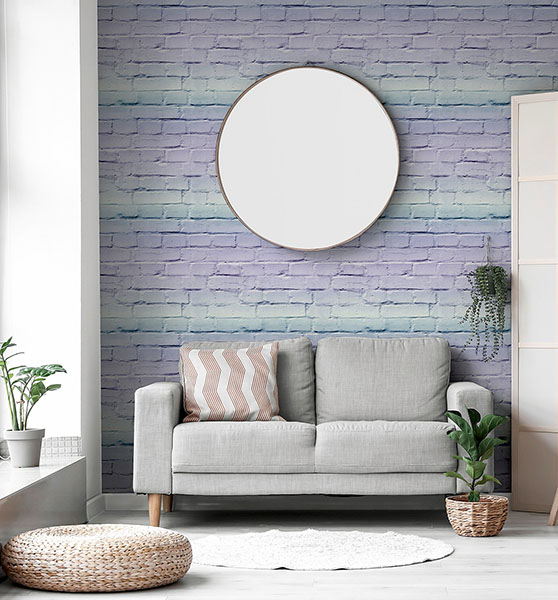 Winifred Lavender Ombre Brick Wallpaper