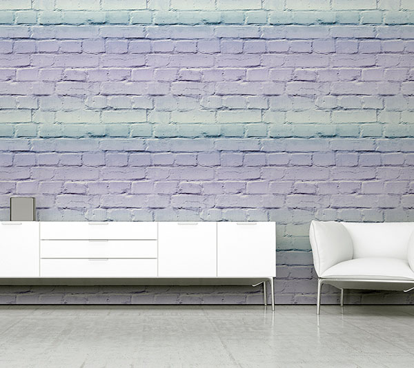 Winifred Lavender Ombre Brick Wallpaper
