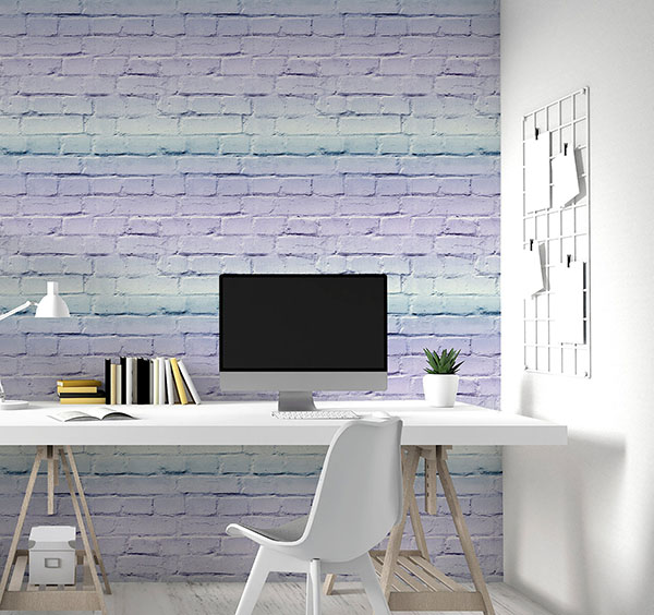 Winifred Lavender Ombre Brick Wallpaper