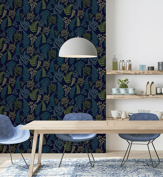 Jerome Blue Botanical Wallpaper