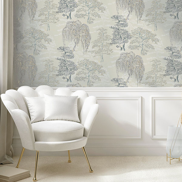 Midori Grey Trees Wallpaper